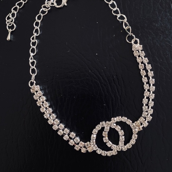 💗 Silver Crystal Ankle Bracelet 9”-12” NEW - Picture 4 of 5